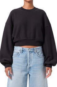 AGOLDE Kit Cotton Fleece Crop Sweatshirt