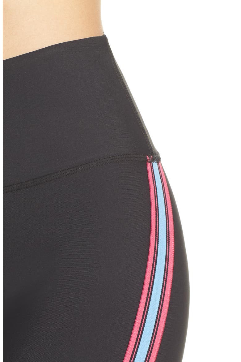 Contrast Stripe Tights, Alternate, color, BLACK