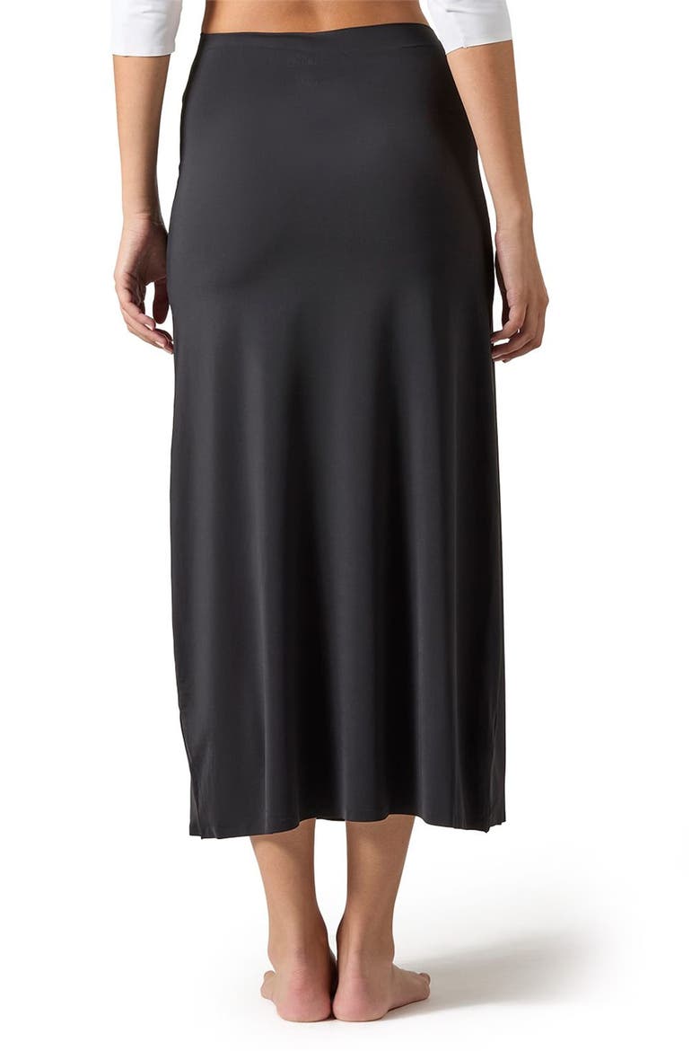 Bonded Maxi Slip Skirt, Alternate, color, BLACK