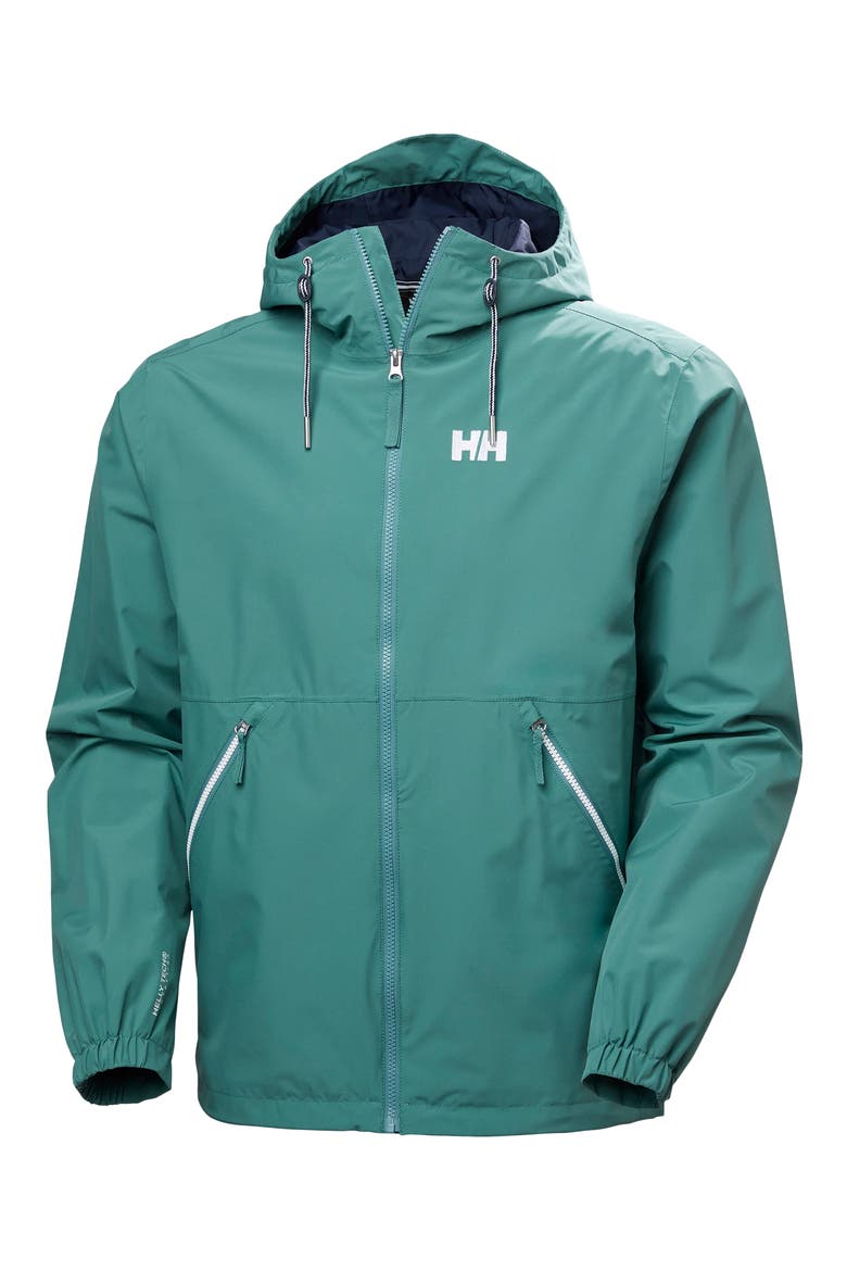 Sandoy Waterproof Rain Jacket, Alternate, color, OPAL GREEN
