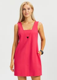 Betabrand Peekaboo V Neck Shift Dress