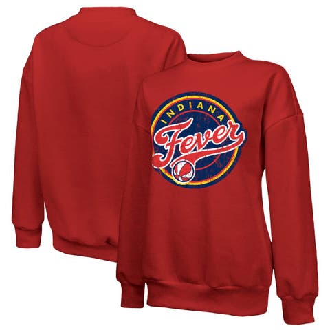 Women
s Majestic Threads Red Indiana Fever Primary Logo Drop Shoulder Tri-Blend Pullover Sweatshirt