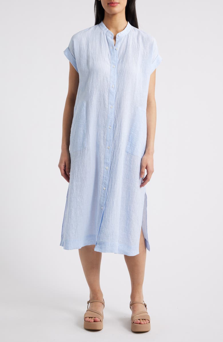 Stripe Cap Sleeve Organic Cotton Midi Dress