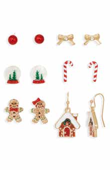 Leith 6-Pack Assorted Holiday Stud & Drop Earrings Set