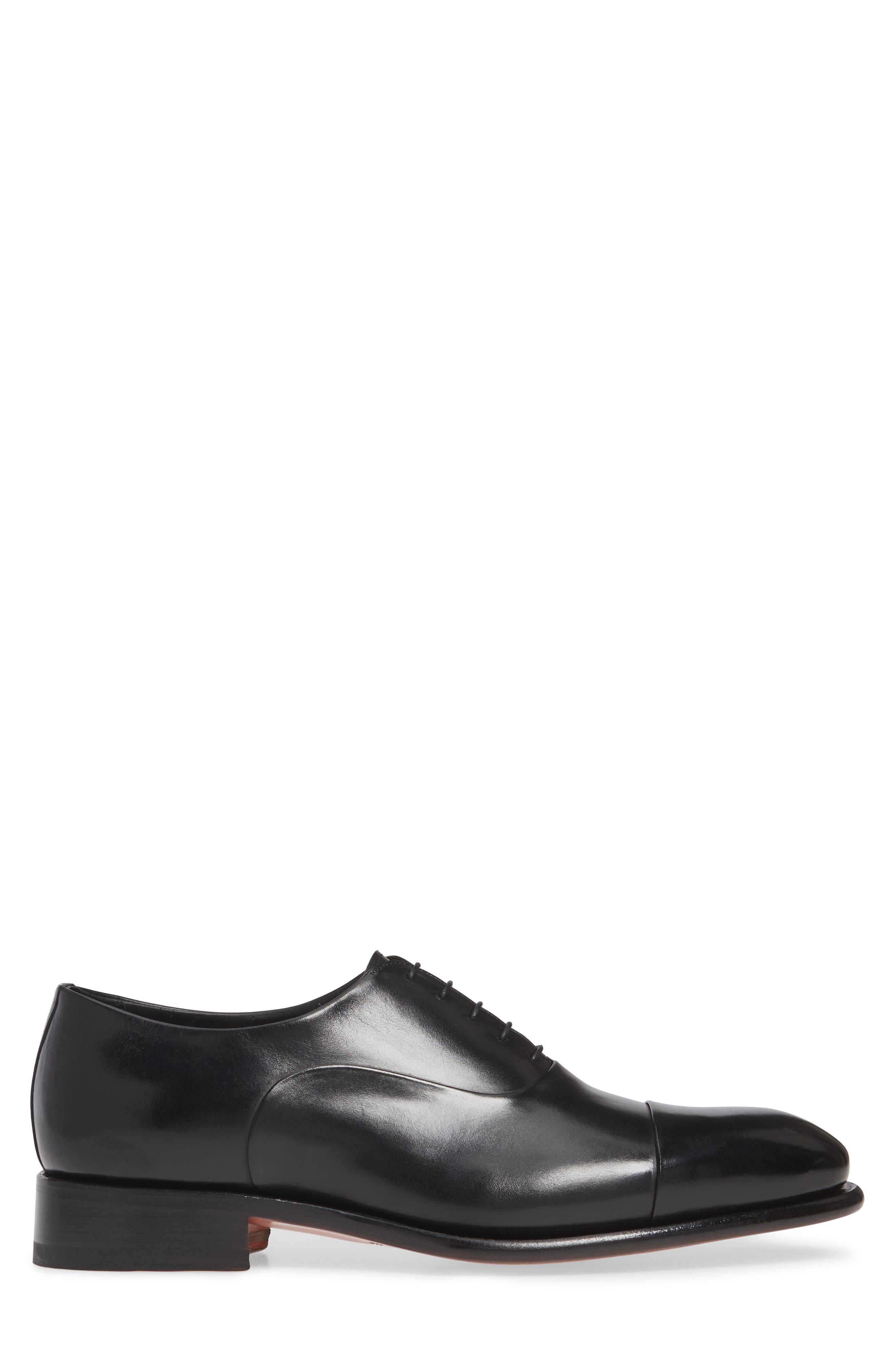Santoni Isaac Cap Toe Oxford, Alternate, color, Black
