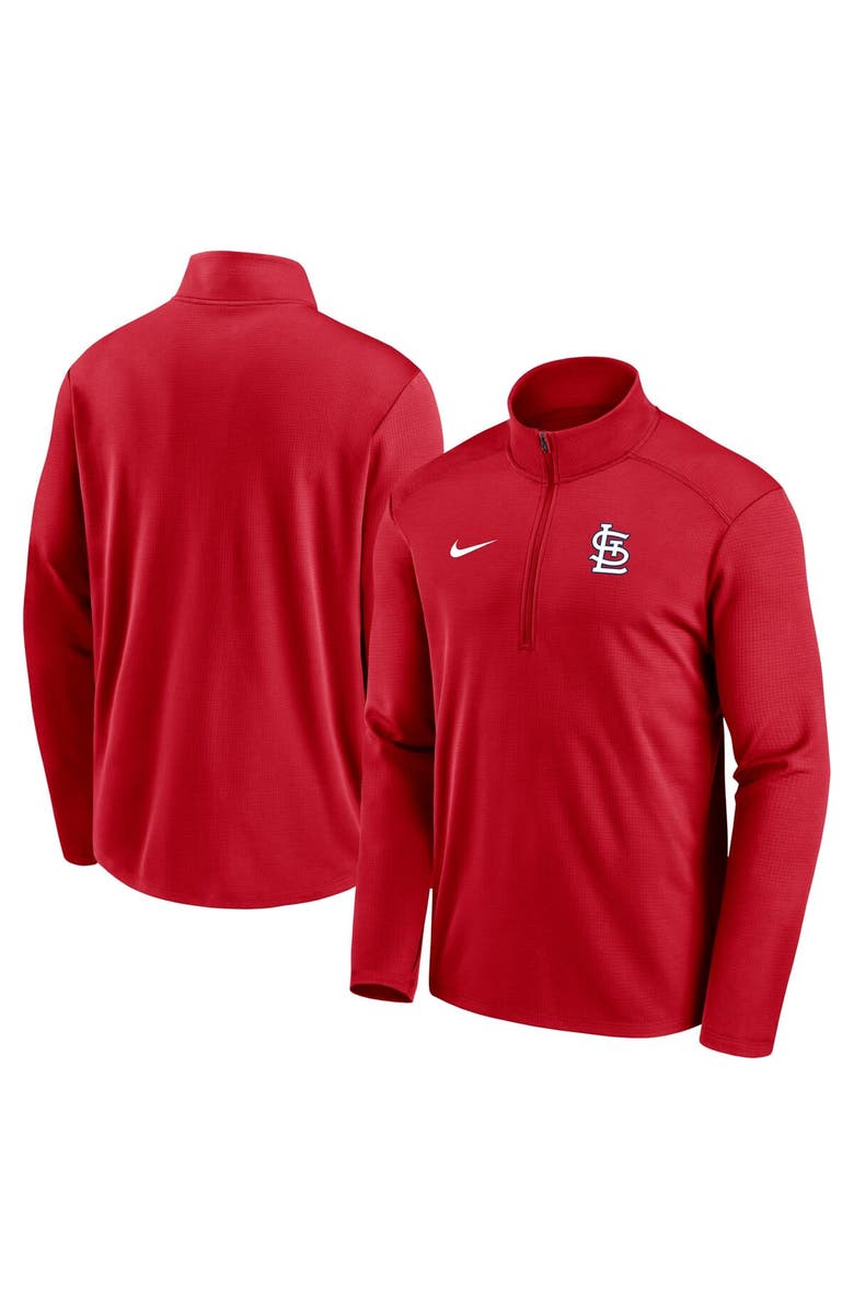 Nike Men's Nike Red St. Louis Cardinals Agility Pacer Lightweight Performance Half-Zip Top, Main, color, Red
