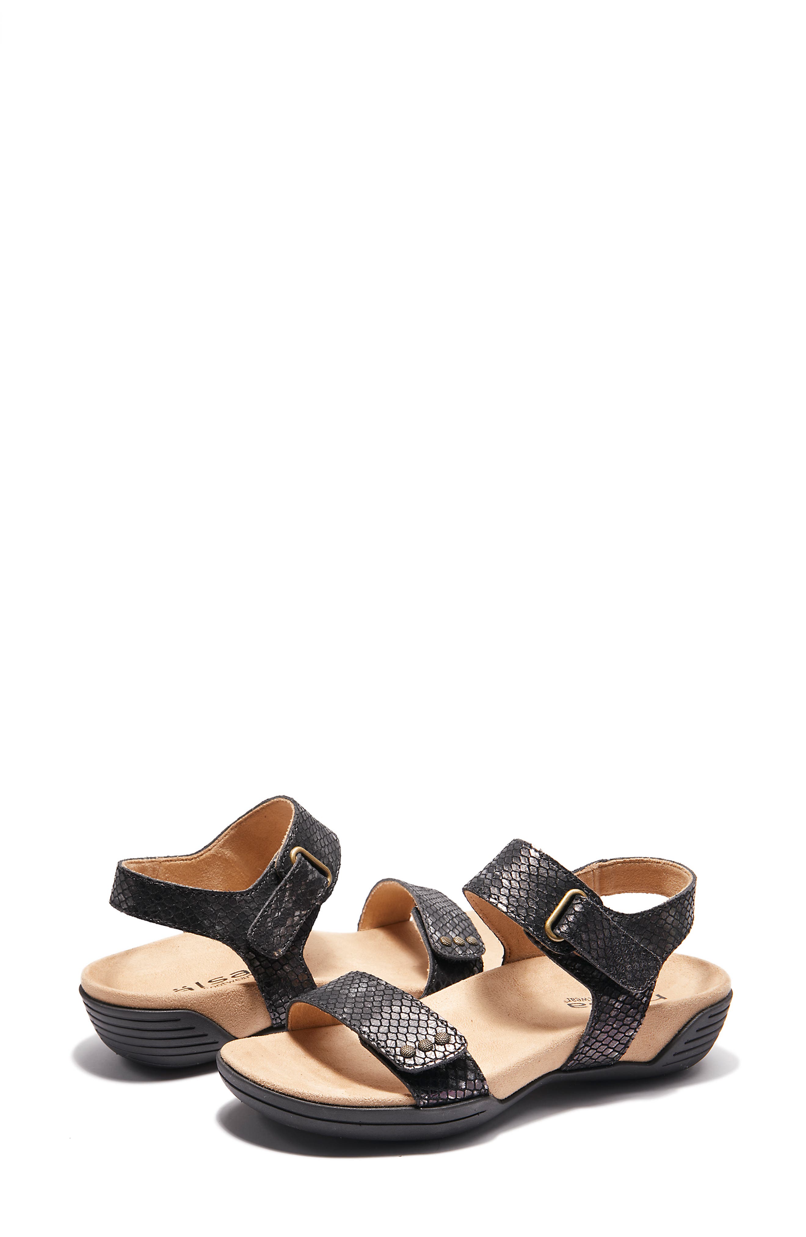 Dominica Sandal, Alternate, color, BLACK/ SILVER