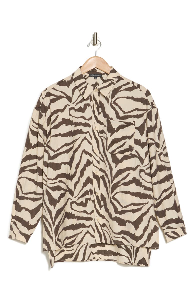 Adrianna Papell Stripe Boyfriend Tunic Top, Alternate, color, 