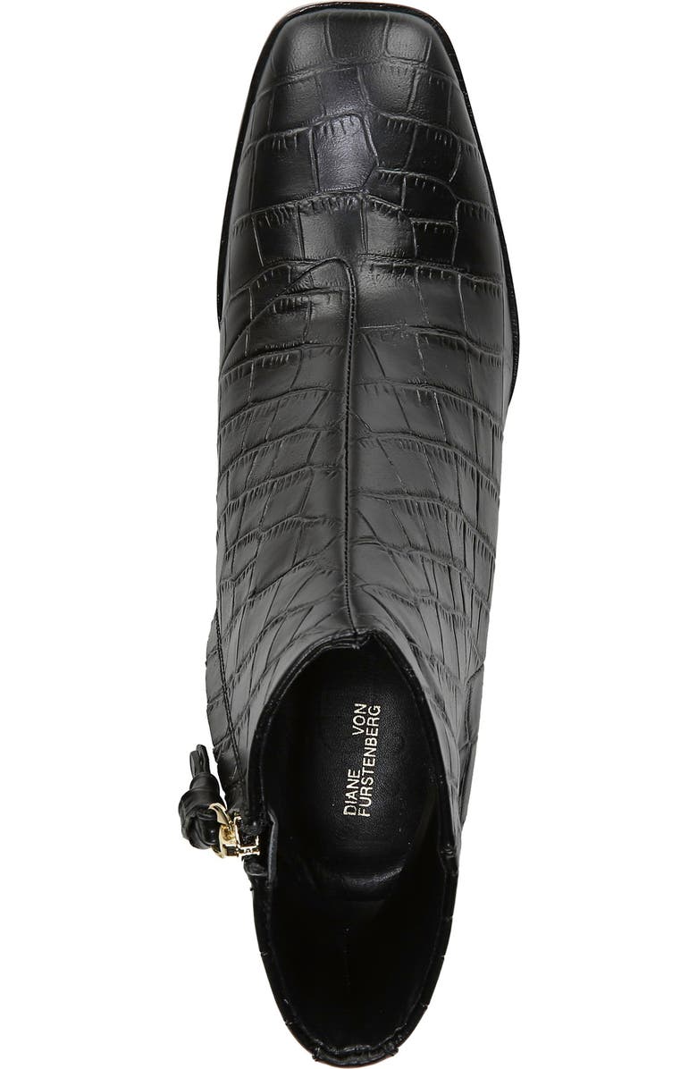 Diane von Furstenberg Thelma Croc Embossed Bootie, Alternate, color,