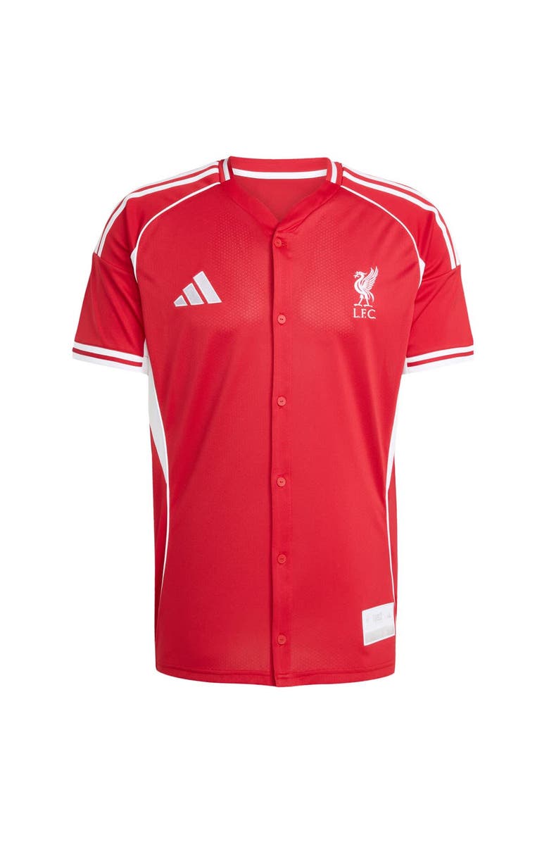 adidas Men's adidas Red Liverpool Full-Button Baseball Jersey, Alternate, color, Red