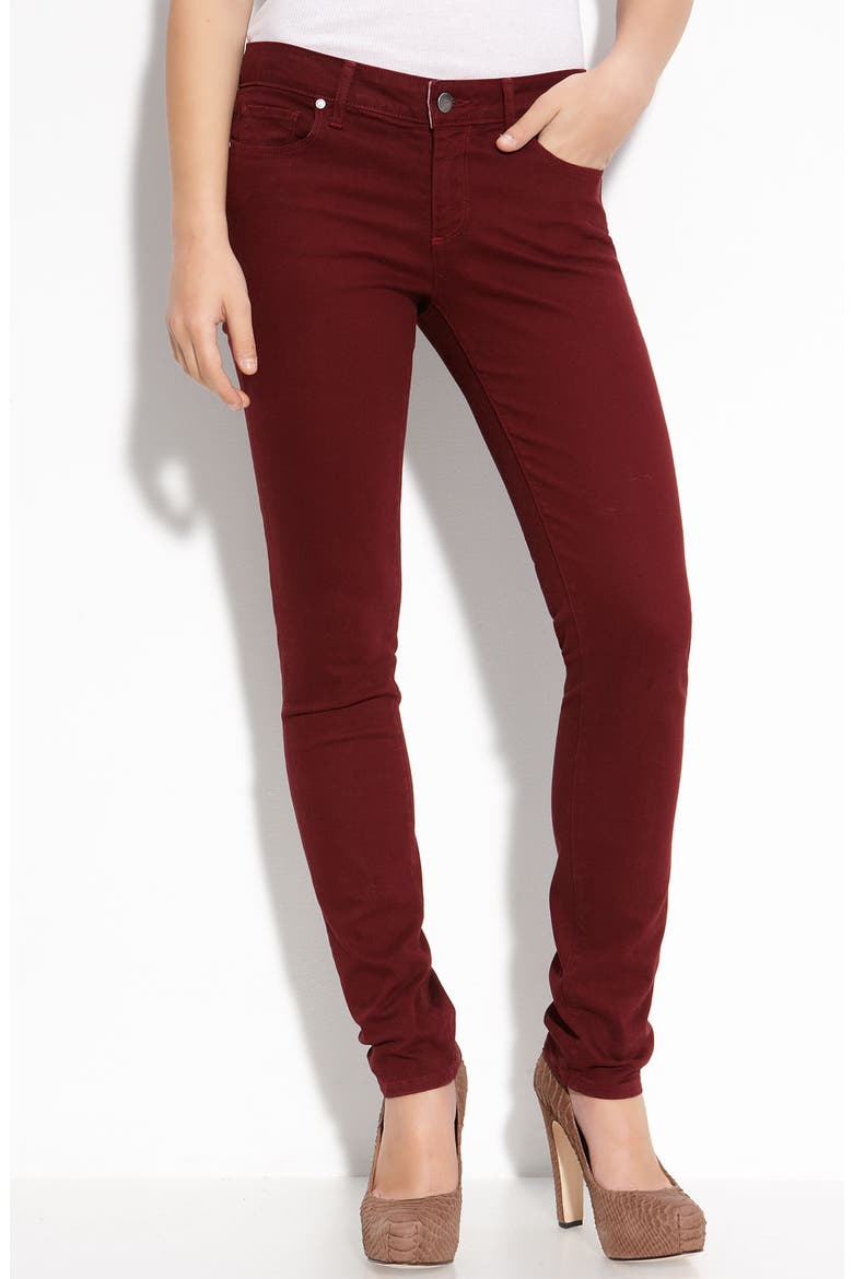 Denim 'Skyline' Skinny Stretch Jeans, Alternate, color, MERLOT