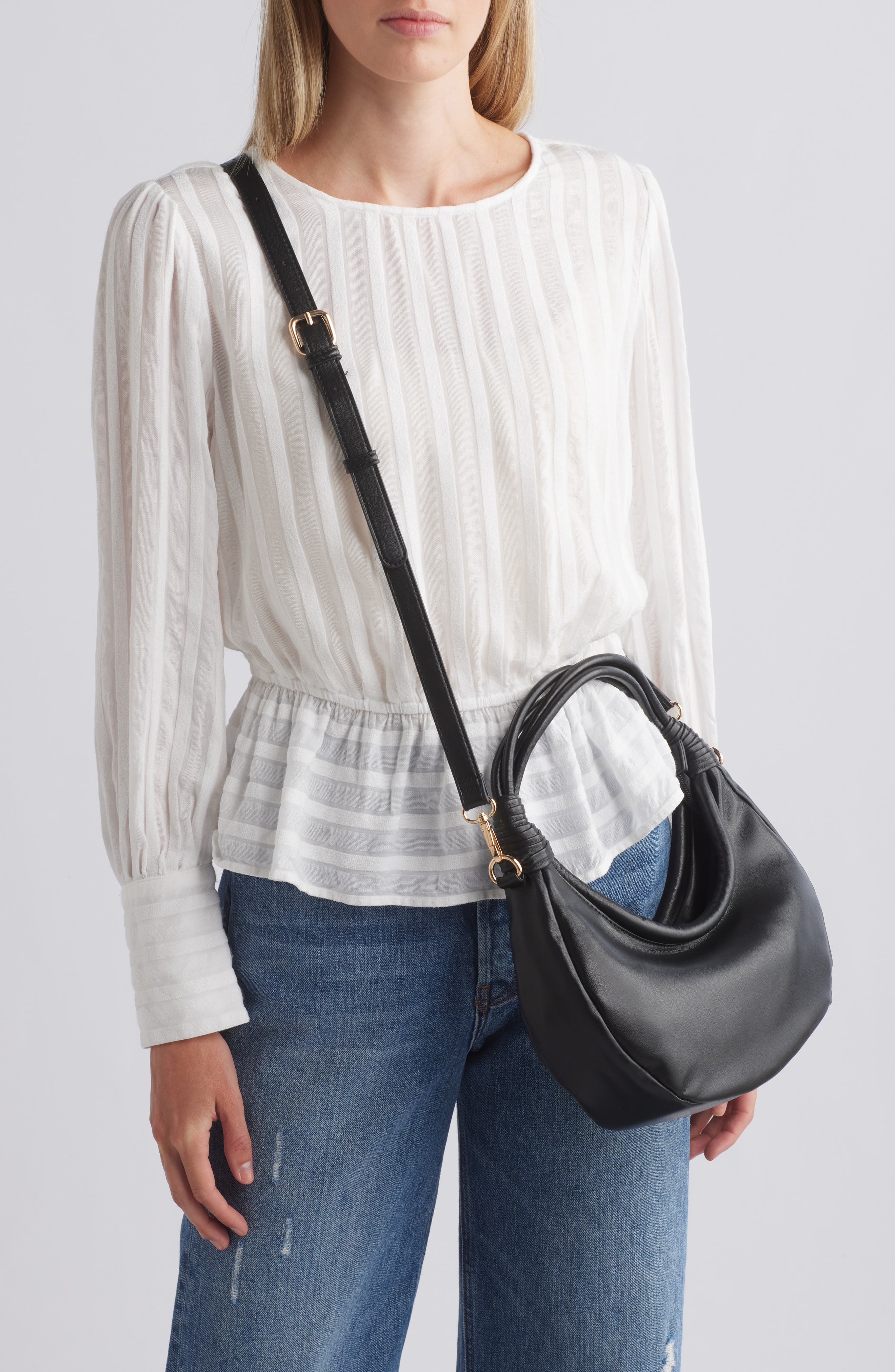 URBAN EXPRESSIONS HANDBAGS Faux Leather Crossbody Bag, Alternate, color, Black