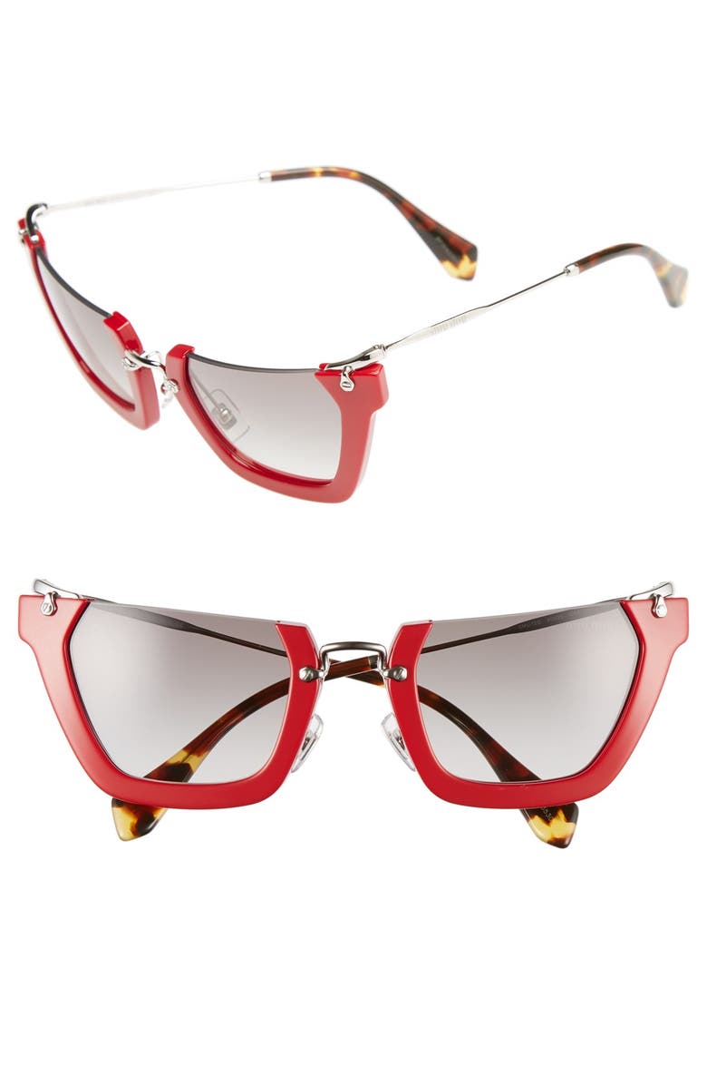 Miu Miu Noir 50mm Semi Rimless Sunglasses, Main, color, 