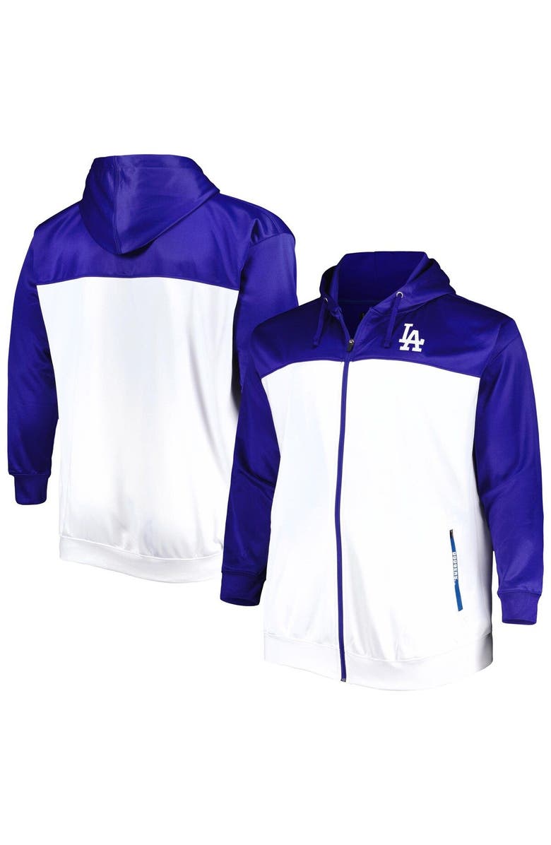 PROFILE Men's Royal/White Los Angeles Dodgers Big & Tall Yoke Full-Zip Hoodie, Main, color, Royal