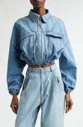 renaissance renaissance Baby Bubble Hem Denim Bomber Jacket
