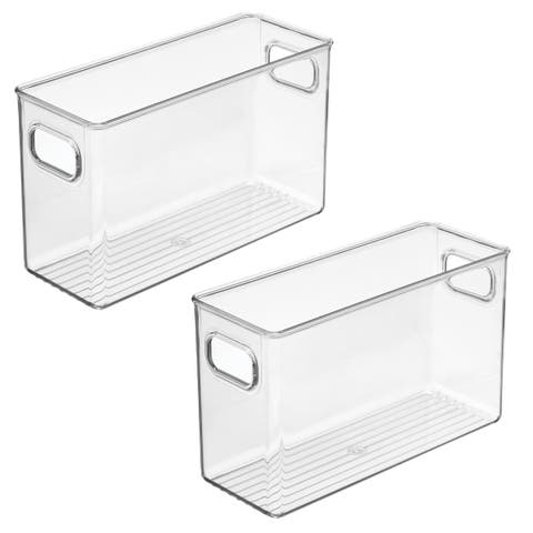 Set of 2 Pantry Storage Bins with Handles - Clear