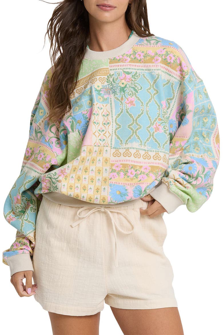 Love Crush Kendal Graphic Sweatshirt, Main, color, WHITE MULTI