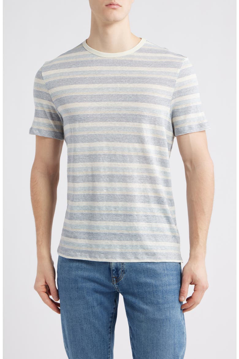 Masino Stripe Crewneck T-Shirt, Main, color, BLUE