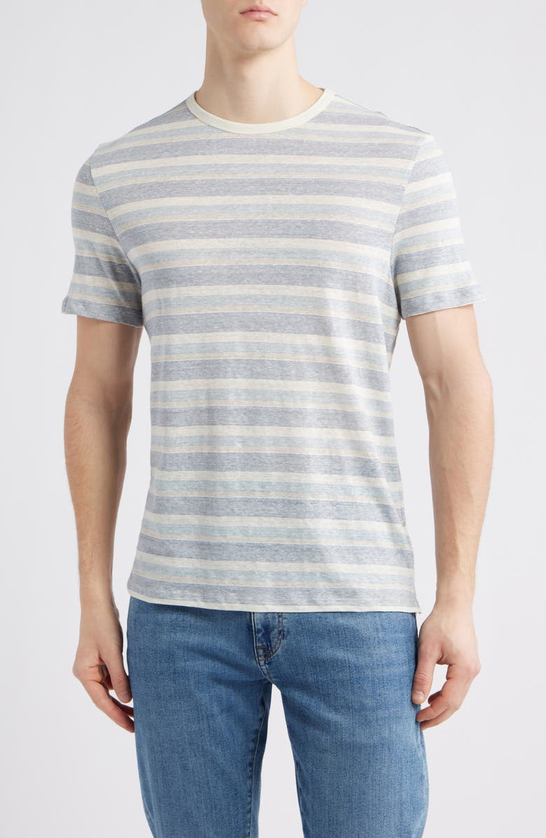 Robert Barakett Masino Stripe Crewneck T-Shirt, Main, color, Blue