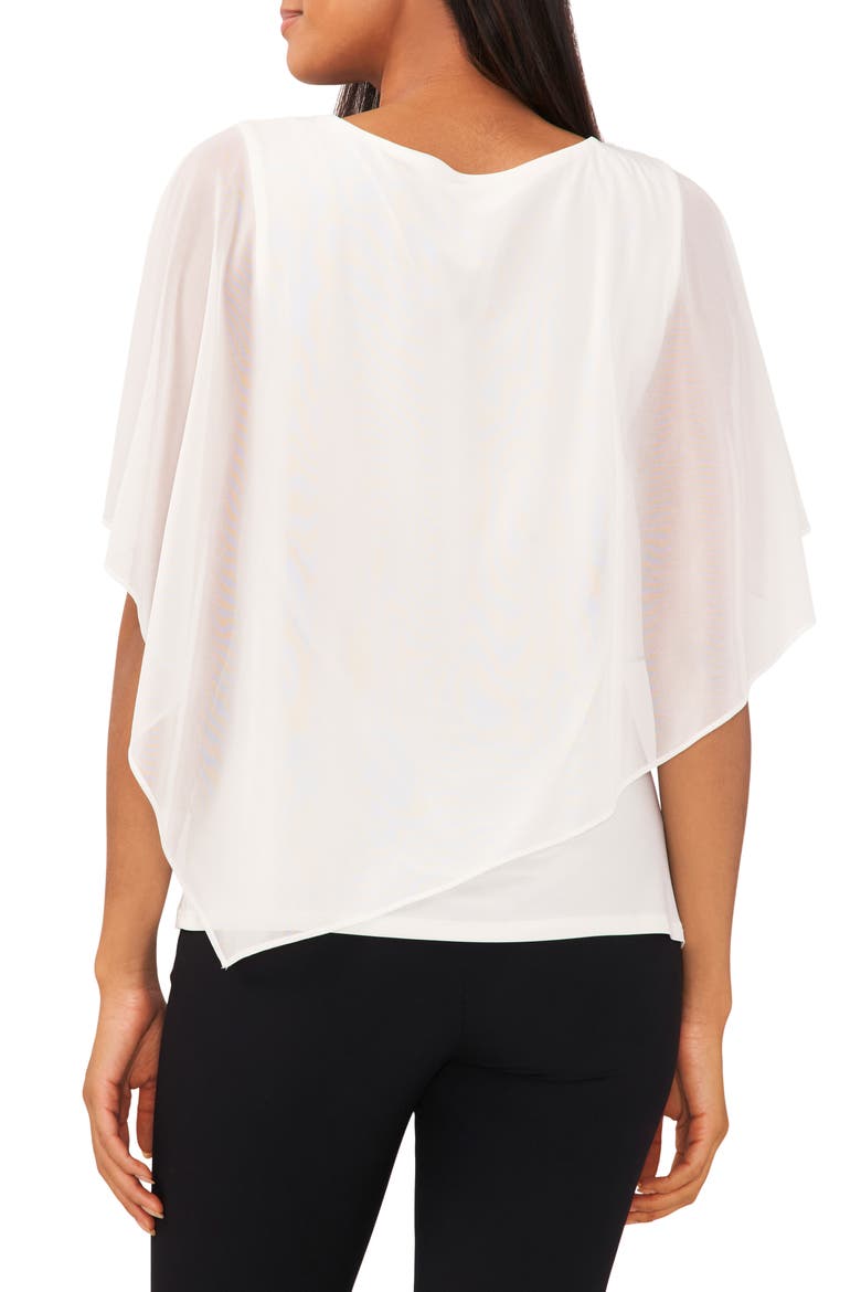 Rhinestone Overlay Top, Alternate, color, IVORY