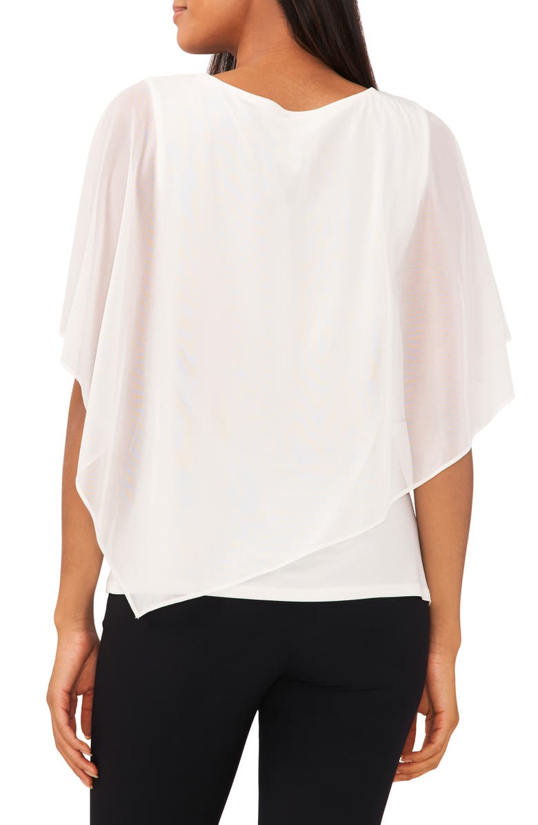 Chaus Rhinestone Overlay Top, Alternate, color, Ivory