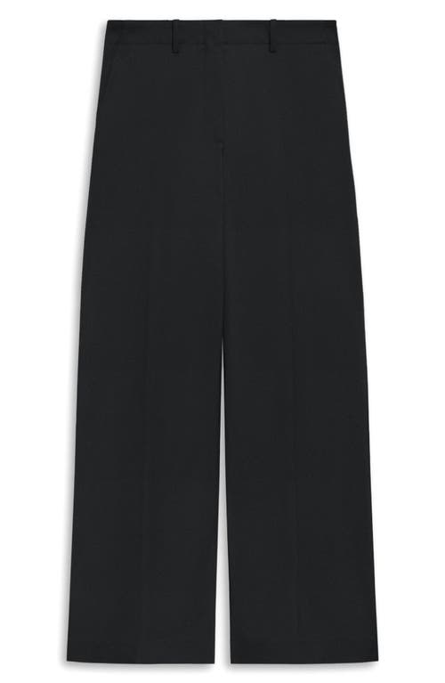 Theory Grey High-waist Pants With Pences In Stretch Wool Woman In Black