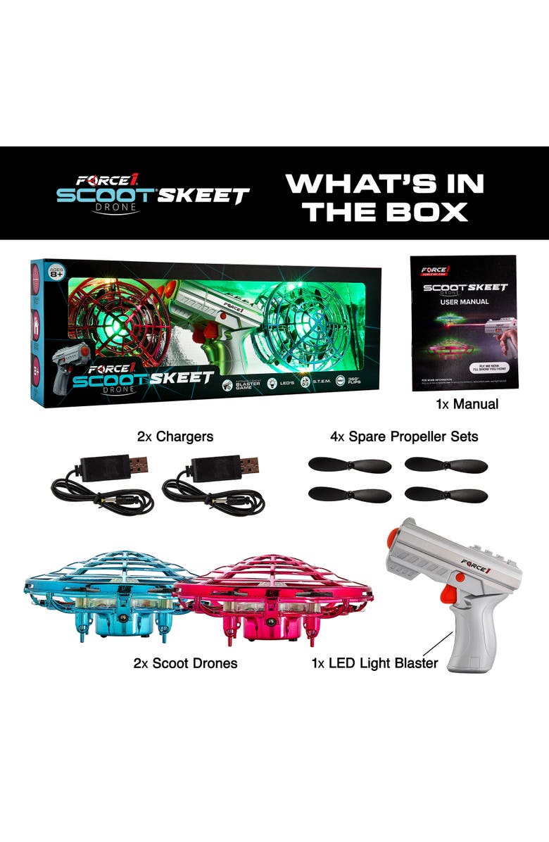 Force1 Scoot Skeet Drone Electronic Game - 2 Pcs, Alternate, color, Pink, Blue