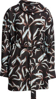 Proenza Schouler Lalia Floral Long Sleeve Linen & Silk Matelassé Shirtdress