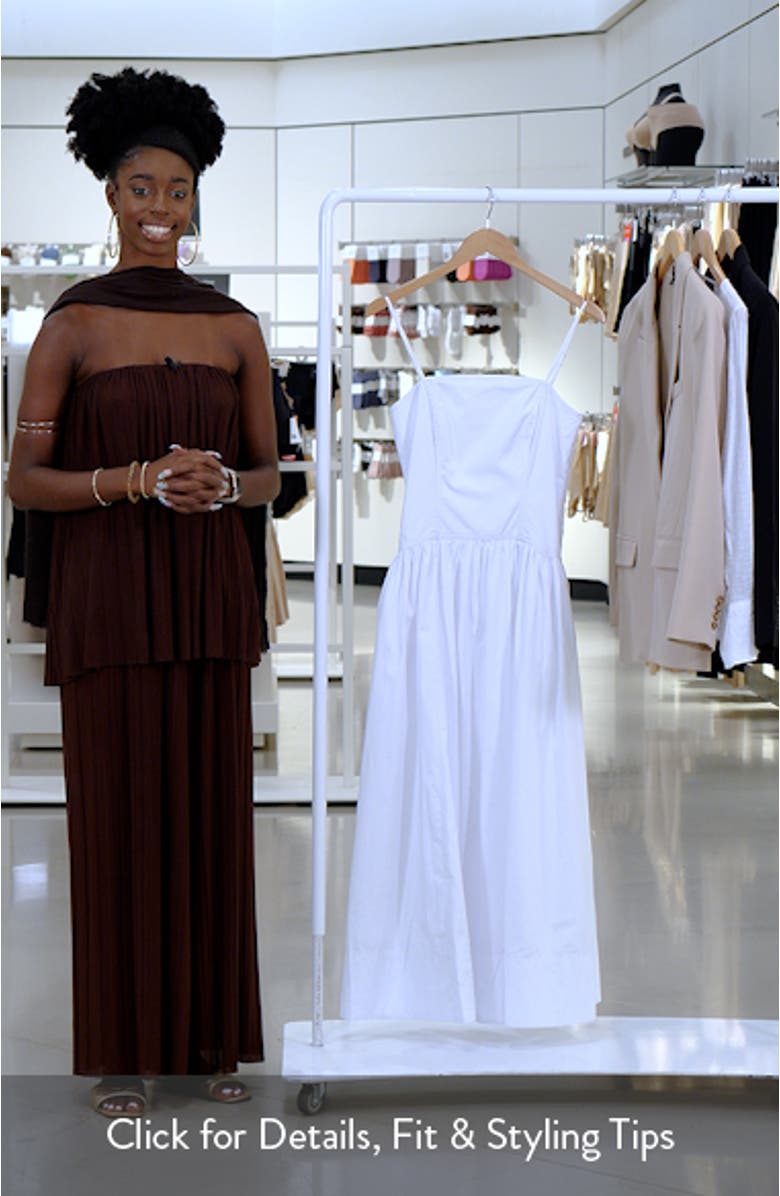 Seamed Poplin Midi Sundress