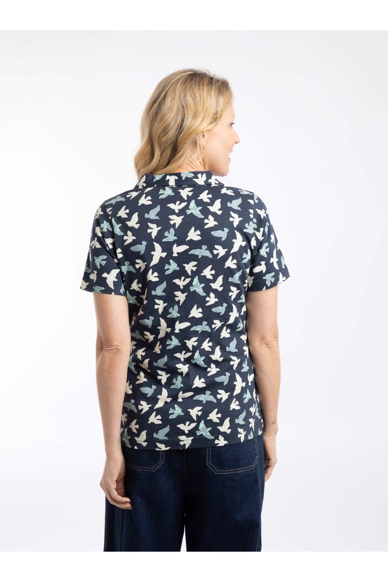 Rhenena Printed Jersey Polo Shirt, Alternate, color, Midnight