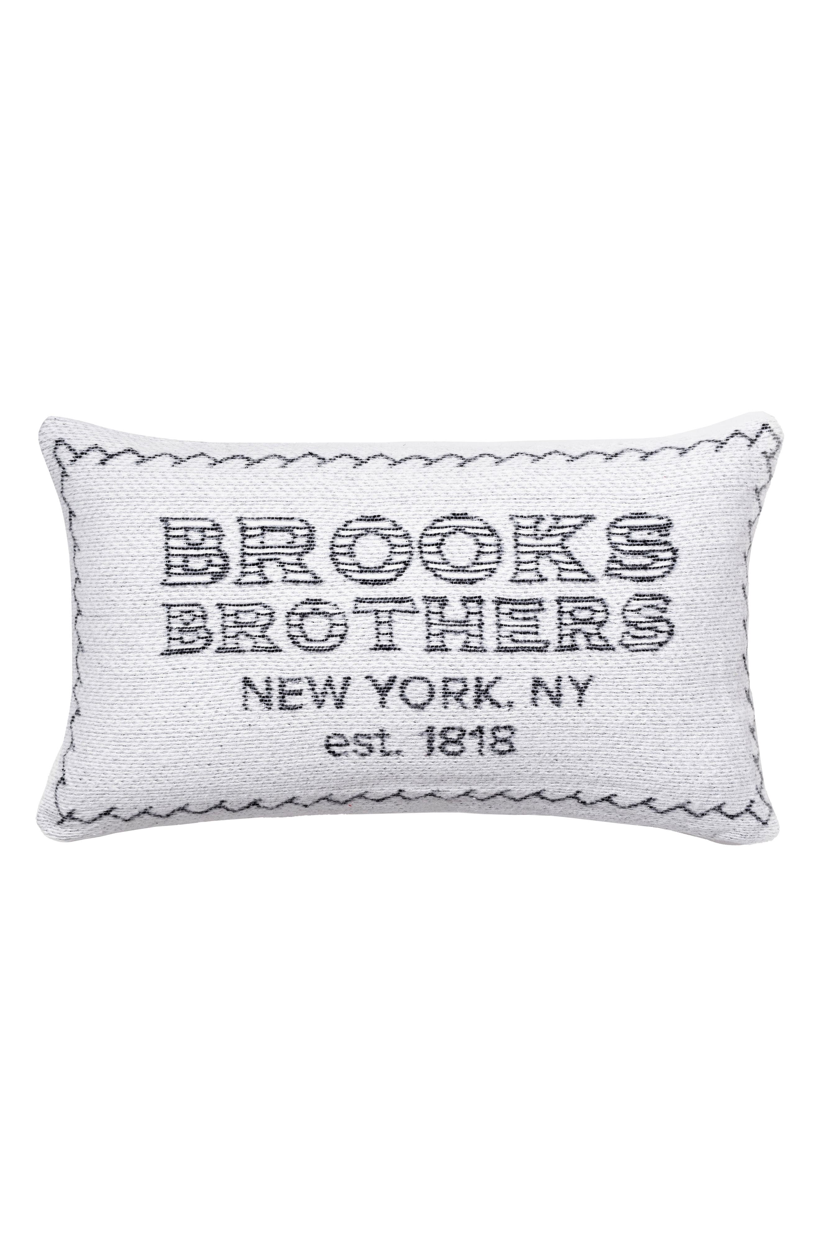 Brooks Brothers Est. 1818 Logo Cotton Throw Pillow
