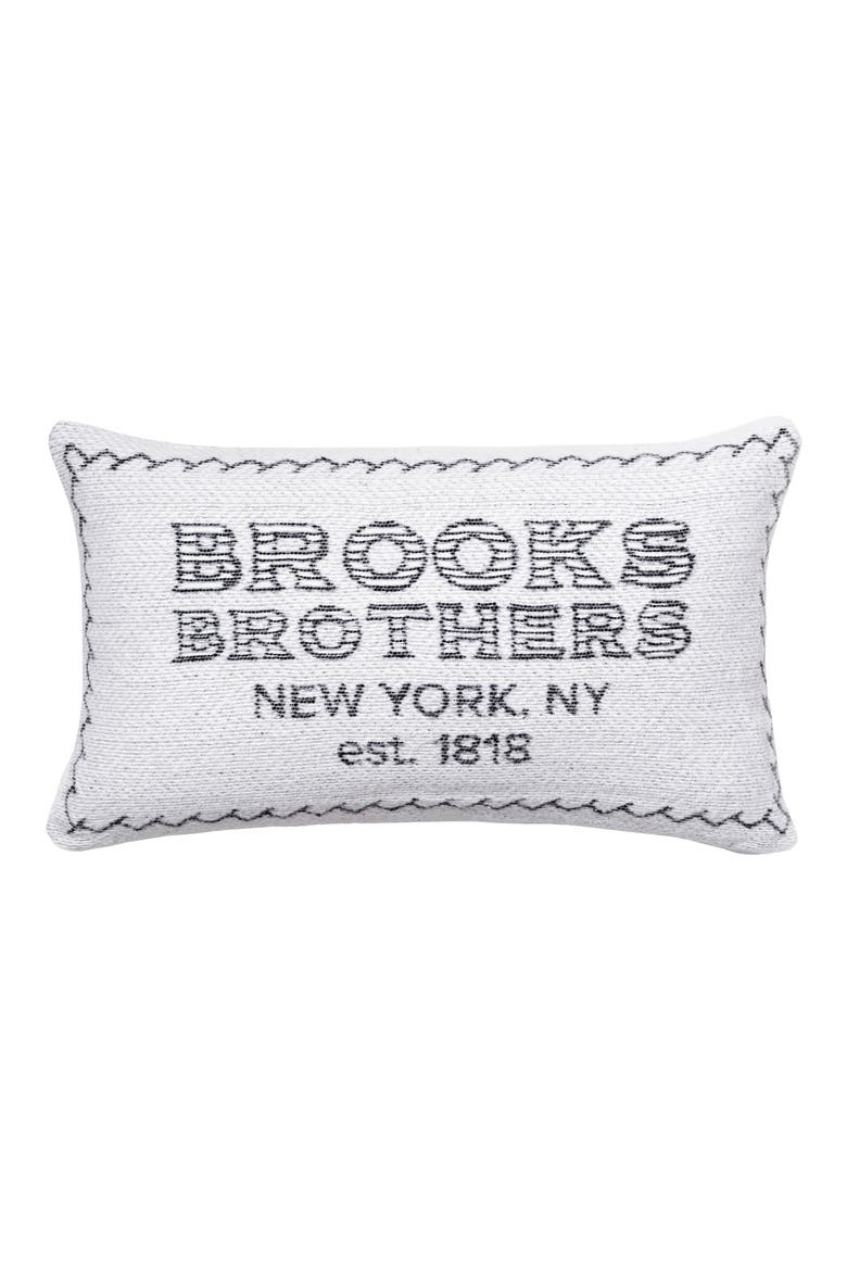 Est. 1818 Logo Cotton Throw Pillow, Main, color, WHITE