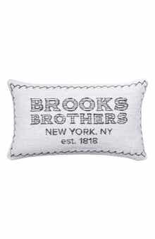 Brooks Brothers Est. 1818 Logo Cotton Throw Pillow