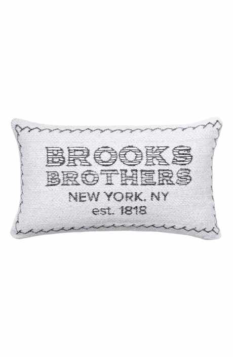 Brooks Brothers Est. 1818 Logo Cotton Throw Pillow
