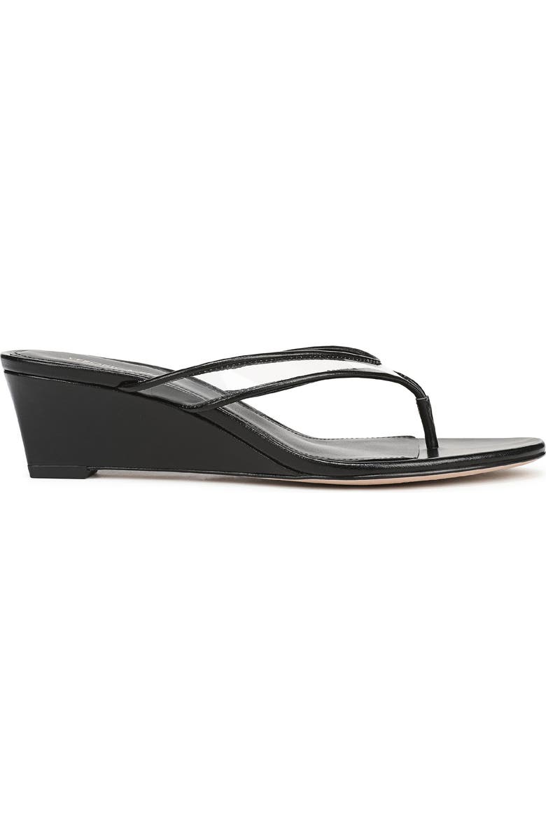 Veronica Beard Clea Wedge Flip Flop, Alternate, color, Clear/ Black