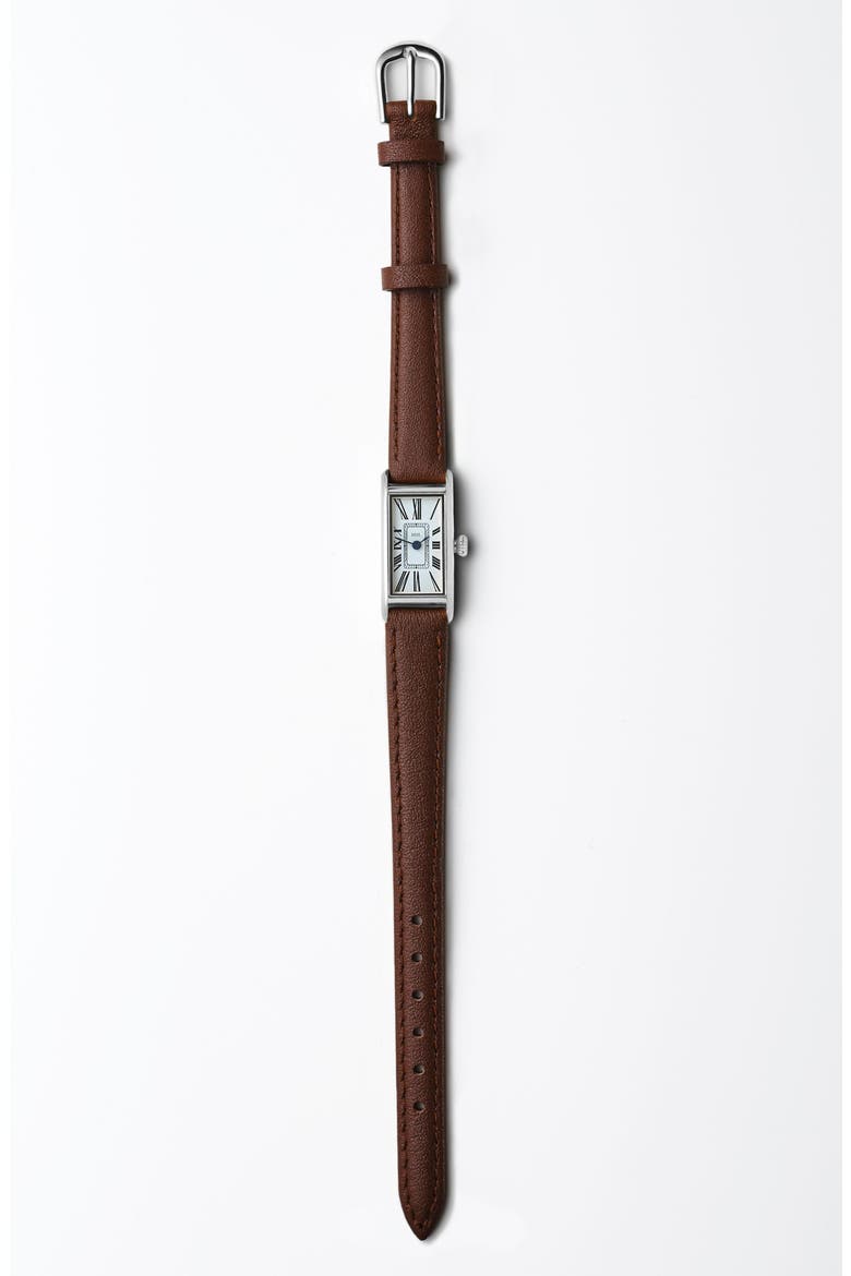 The Kimsey Classic Small Watch, Alternate, color, Silver Watch - Brown Strap