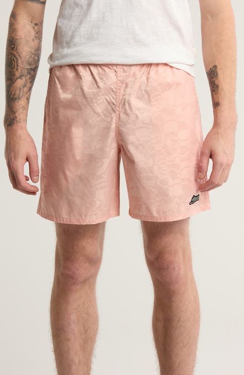 Running Check Nylon Drawstring Shorts