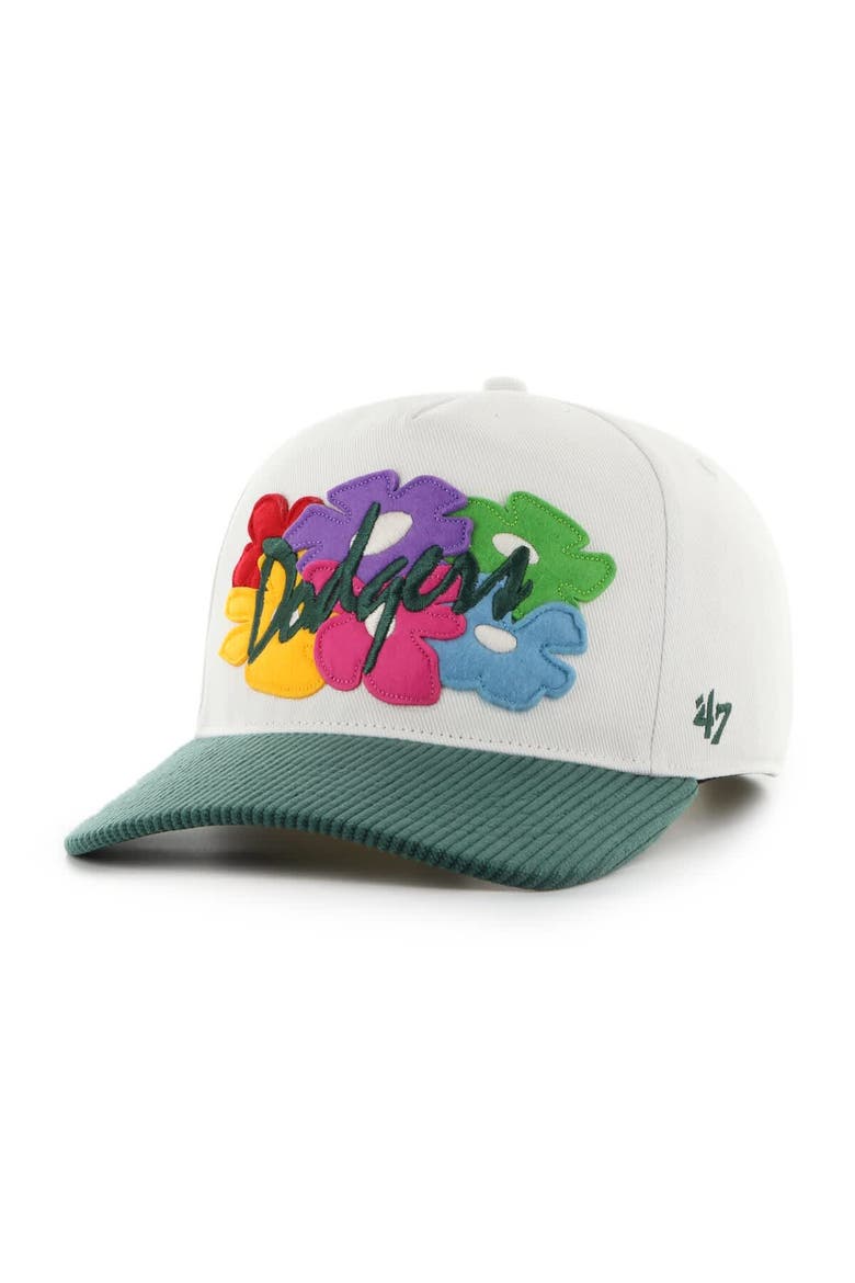 Men's '47 White/Green Los Angeles Dodgers Flora Gallery Hitch Adjustable Hat, Main, color, White