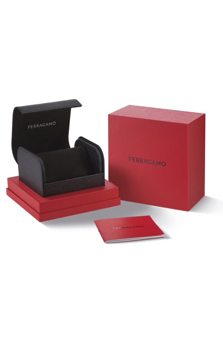 FERRAGAMO 1927 Chronograph Leather Strap Watch, 42mm, Alternate, color, Two Tone