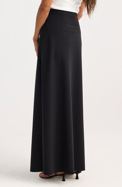 Shop Rohe Róhe Minimal High Waist Scuba Knit Maxi Skirt In Black