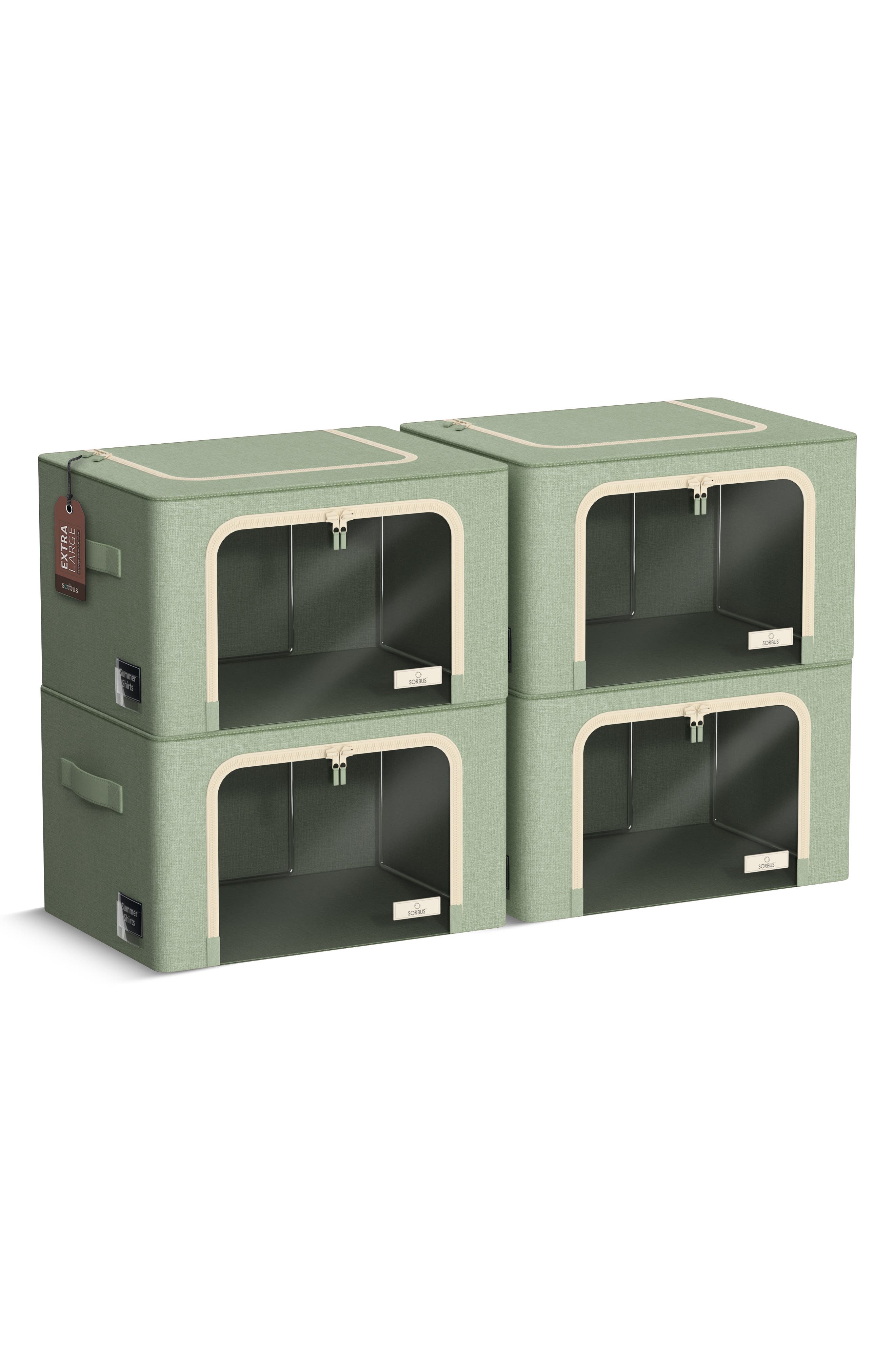 SORBUS 4-Pack Jumbo Foldable Storage Boxes