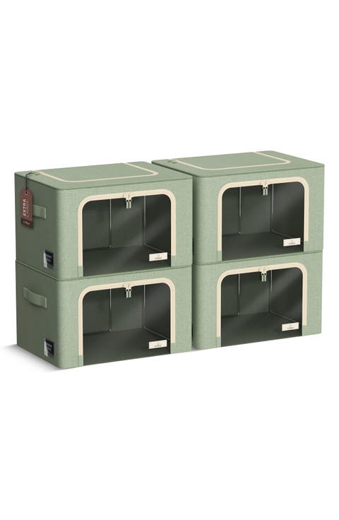 4-Pack Jumbo Foldable Storage Boxes