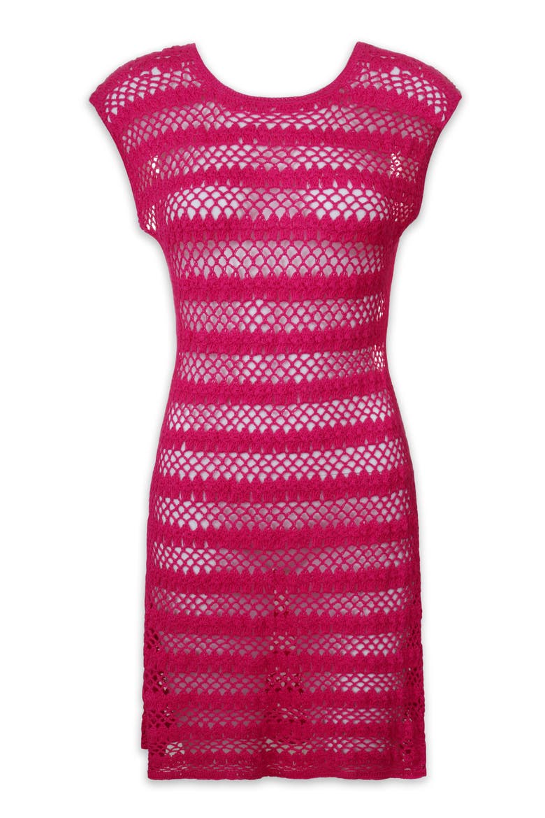 Kendall Crochet Dress, Alternate, color, Lotus Pink