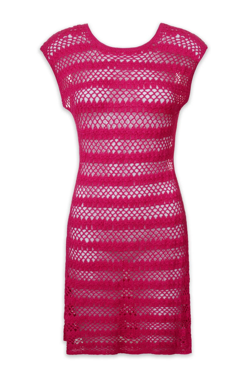 HELEN JON Kendall Crochet Dress, Alternate, color, Lotus Pink
