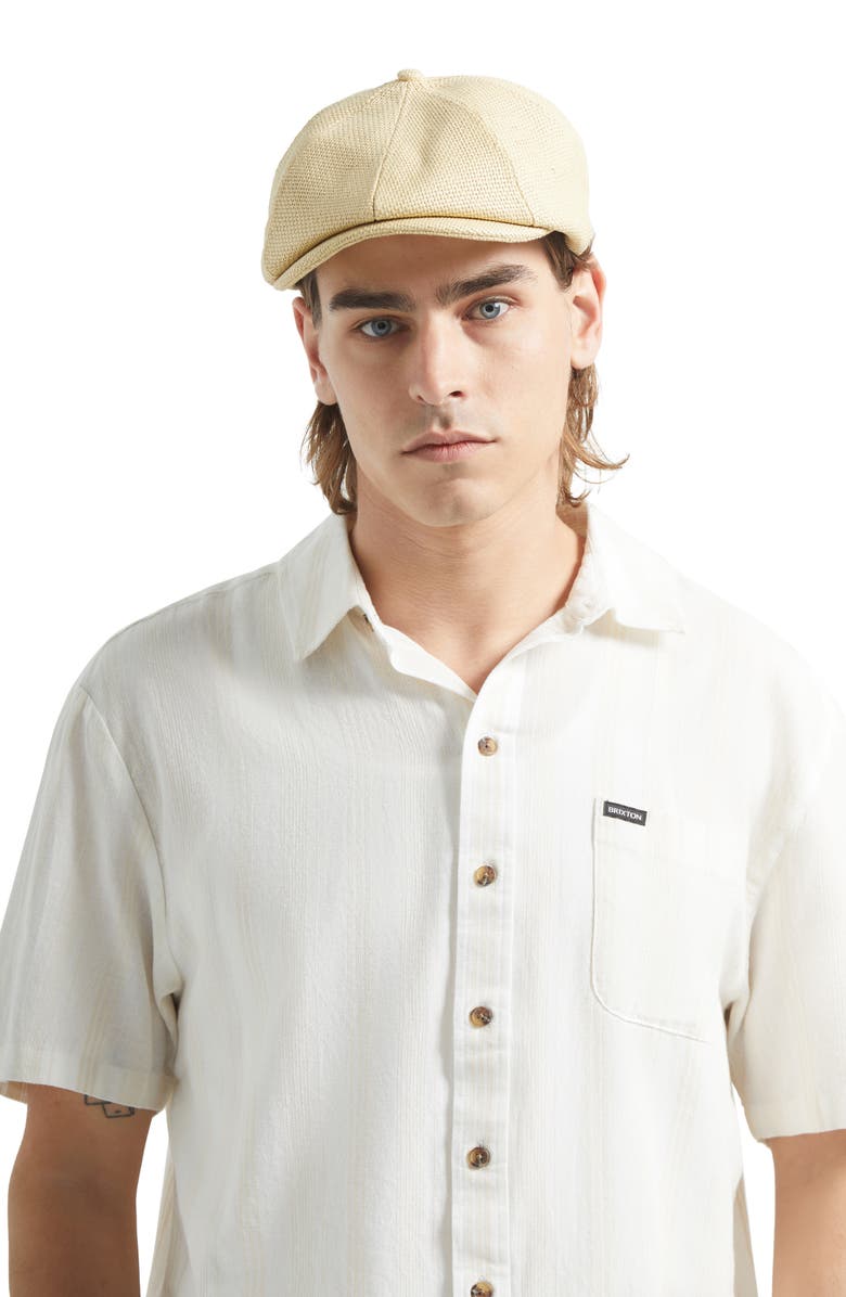 Brixton Brood Driving Cap, Alternate, color, Dark Tan Straw