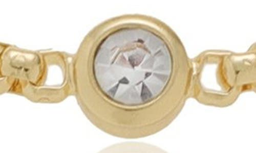 Ettika Bezel Set Crystal Chain Bracelet In Gold