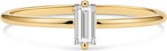 DEVATA Baguette Lab Grown Diamond Solitaire Ring in 14K Gold