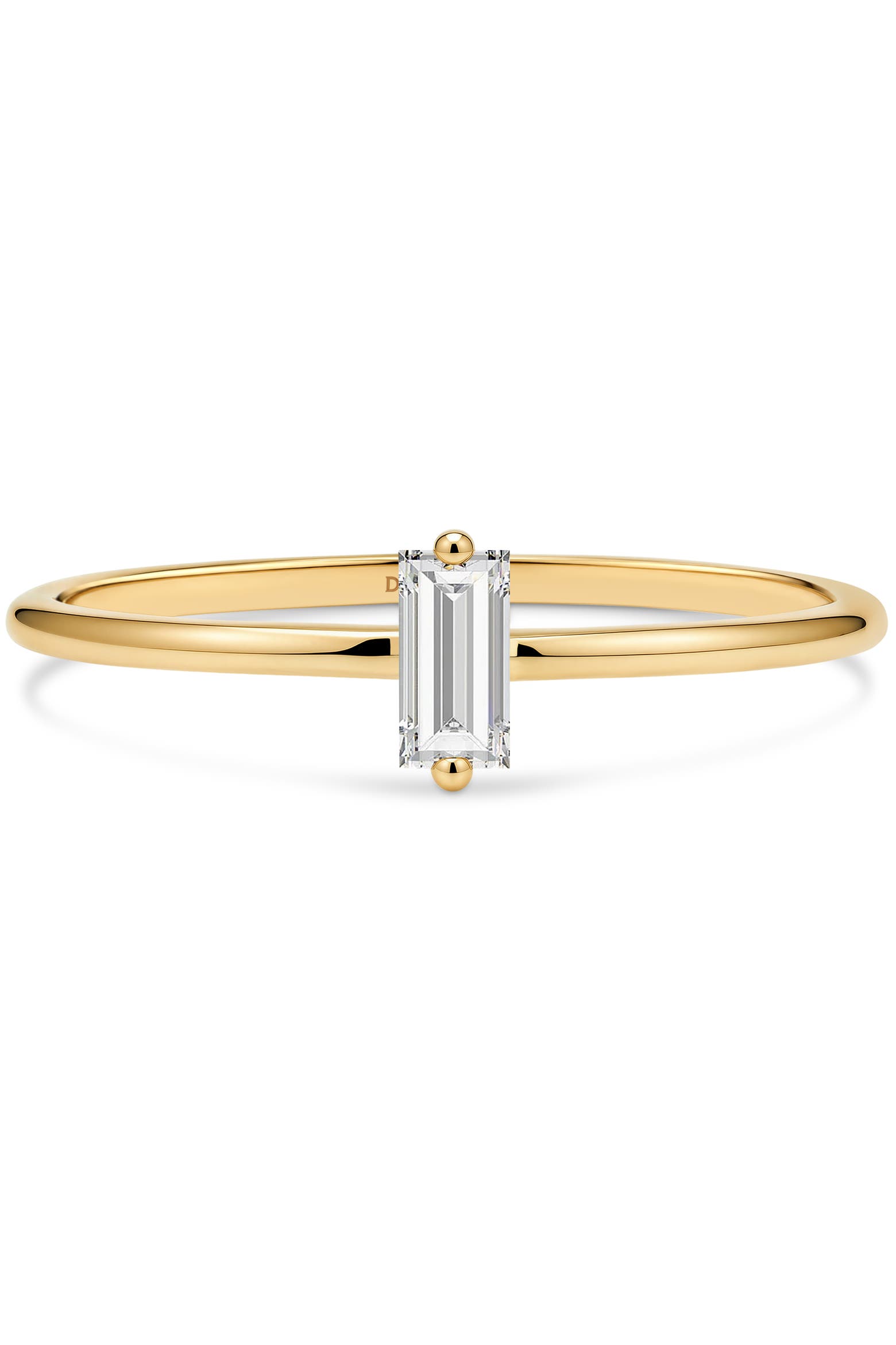 Devatea DEVATA Baguette Lab Grown Diamond Solitaire Ring in 14K Gold (Women ...