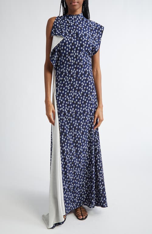 Proenza Schouler Devyn Maxi Dress In Navy Multi
