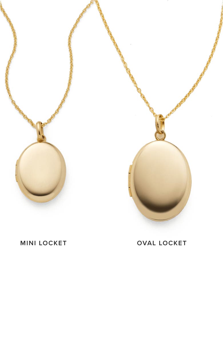 MADE BY MARY Mini Oval Locket Necklace, Alternate, color, Silver